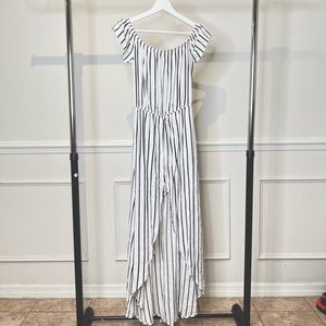 Off shoulder slit dress